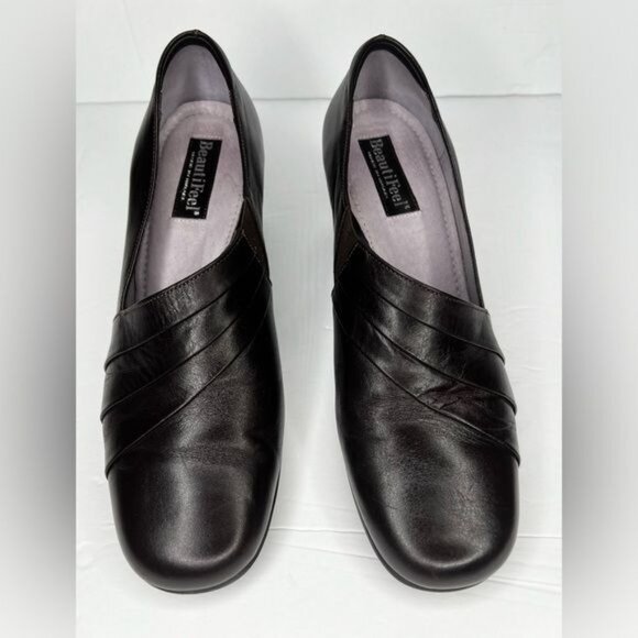 Beautifeel Womens Anne Black Leather Pump Heels Size 7 - Picture 2 of 11